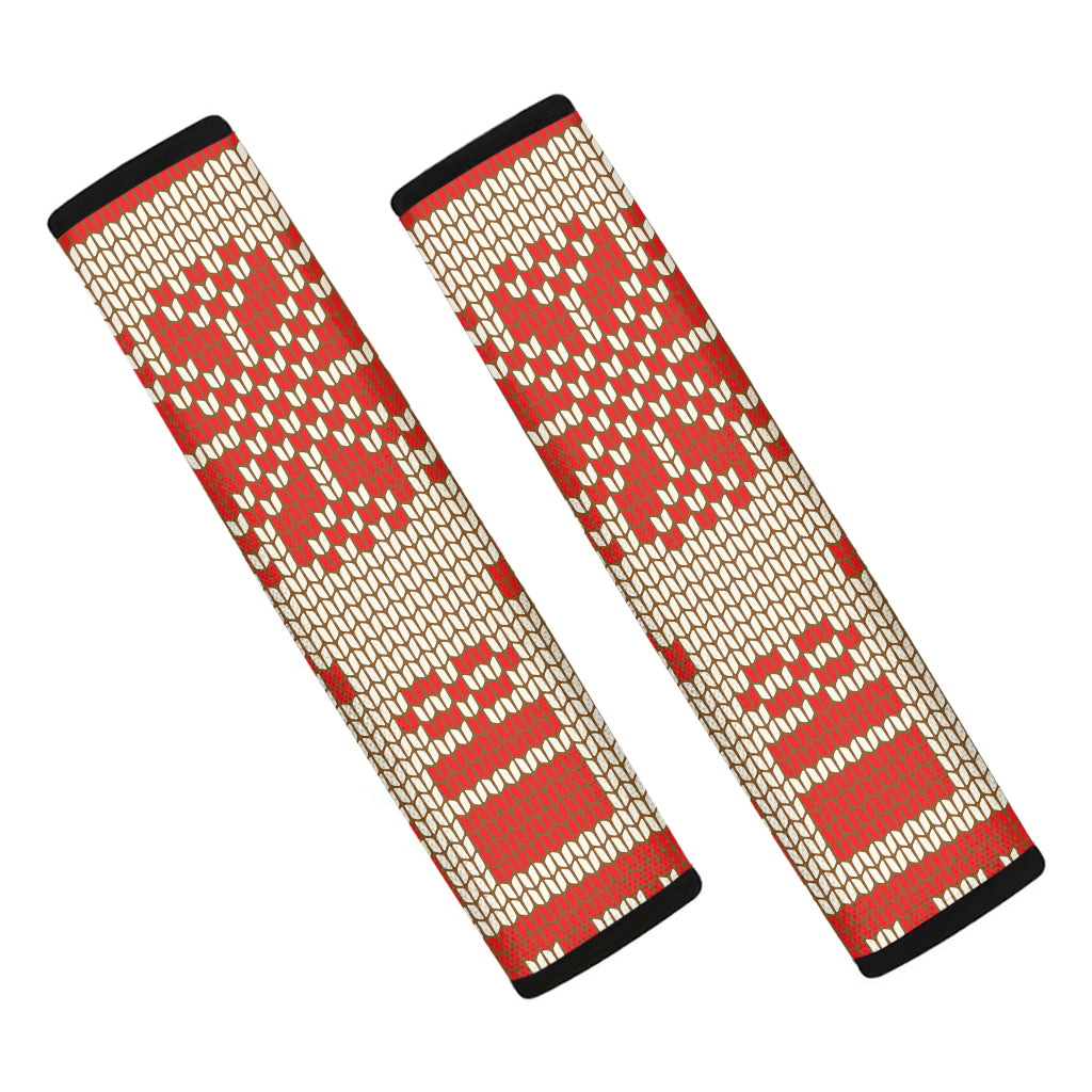 Xmas Deer Knitted Print Car Seat Belt Covers