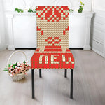 Xmas Deer Knitted Print Dining Chair Slipcover