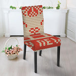 Xmas Deer Knitted Print Dining Chair Slipcover
