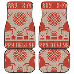 Xmas Deer Knitted Print Front and Back Car Floor Mats