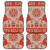 Xmas Deer Knitted Print Front and Back Car Floor Mats