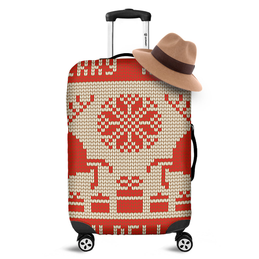 Xmas Deer Knitted Print Luggage Cover