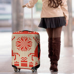 Xmas Deer Knitted Print Luggage Cover