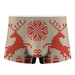 Xmas Deer Knitted Print Men's Boxer Briefs