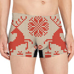 Xmas Deer Knitted Print Men's Boxer Briefs