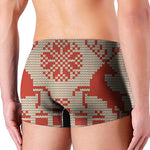 Xmas Deer Knitted Print Men's Boxer Briefs