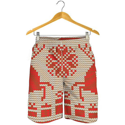 Xmas Deer Knitted Print Men's Shorts