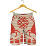 Xmas Deer Knitted Print Men's Shorts