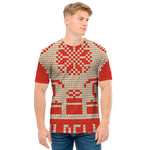 Xmas Deer Knitted Print Men's T-Shirt