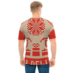 Xmas Deer Knitted Print Men's T-Shirt