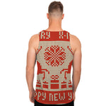 Xmas Deer Knitted Print Men's Tank Top