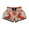 Xmas Deer Knitted Print Muay Thai Boxing Shorts