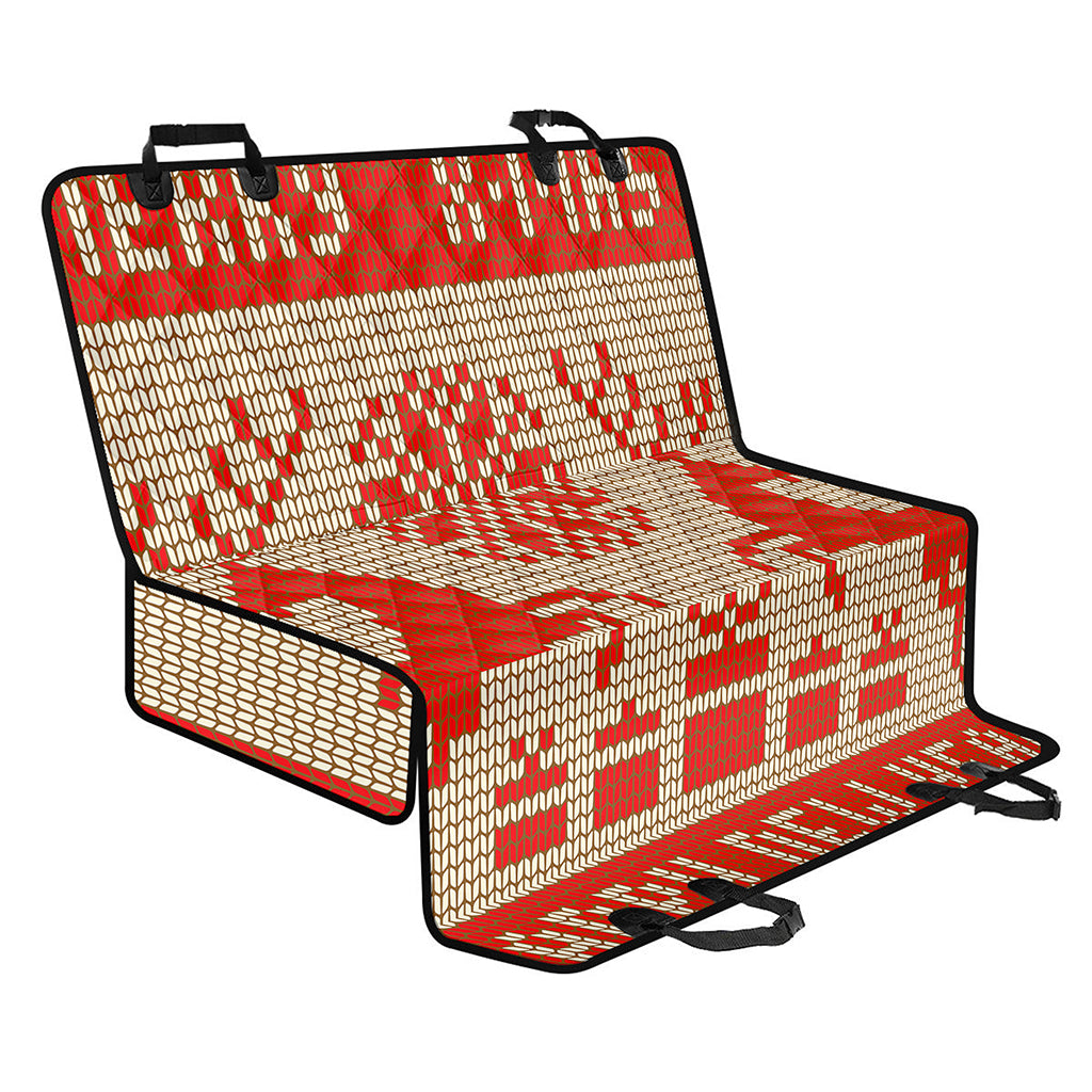 Xmas Deer Knitted Print Pet Car Back Seat Cover