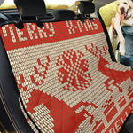 Xmas Deer Knitted Print Pet Car Back Seat Cover