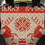 Xmas Deer Knitted Print Pet Car Back Seat Cover