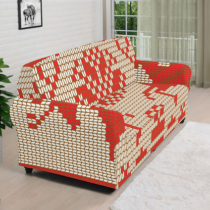 Xmas Deer Knitted Print Sofa Cover