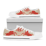 Xmas Deer Knitted Print White Low Top Shoes