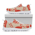Xmas Deer Knitted Print White Running Shoes