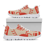 Xmas Deer Knitted Print White Sneakers