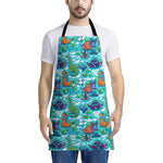 Xmas Dinosaur Pattern Print Apron