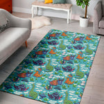 Xmas Dinosaur Pattern Print Area Rug