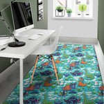 Xmas Dinosaur Pattern Print Area Rug