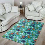 Xmas Dinosaur Pattern Print Area Rug