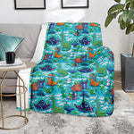 Xmas Dinosaur Pattern Print Blanket
