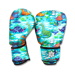 Xmas Dinosaur Pattern Print Boxing Gloves