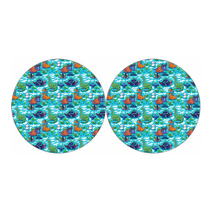 Xmas Dinosaur Pattern Print Car Coasters