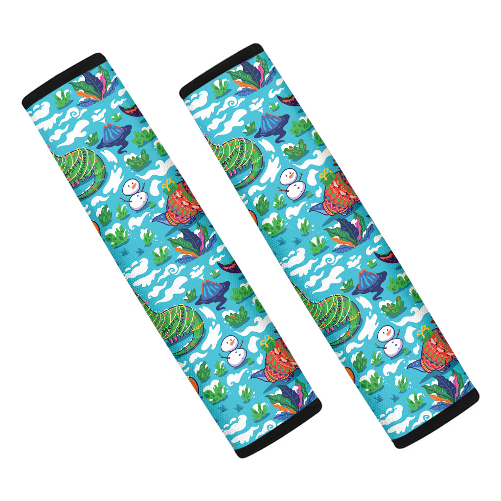 Xmas Dinosaur Pattern Print Car Seat Belt Covers