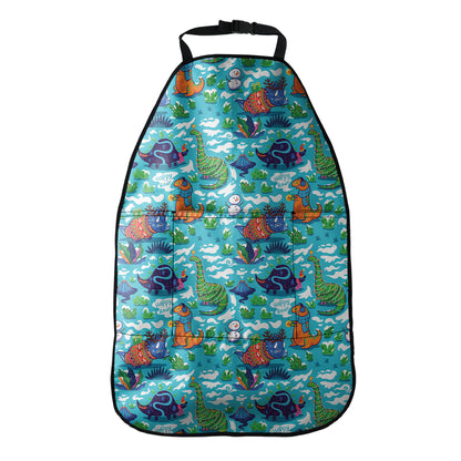 Xmas Dinosaur Pattern Print Car Seat Organizers