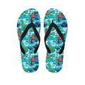 Xmas Dinosaur Pattern Print Flip Flops