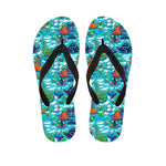 Xmas Dinosaur Pattern Print Flip Flops