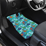 Xmas Dinosaur Pattern Print Front and Back Car Floor Mats