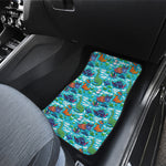 Xmas Dinosaur Pattern Print Front and Back Car Floor Mats