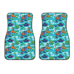 Xmas Dinosaur Pattern Print Front Car Floor Mats