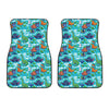 Xmas Dinosaur Pattern Print Front Car Floor Mats