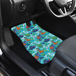 Xmas Dinosaur Pattern Print Front Car Floor Mats