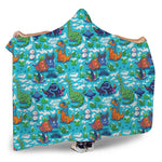 Xmas Dinosaur Pattern Print Hooded Blanket