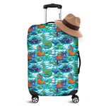 Xmas Dinosaur Pattern Print Luggage Cover