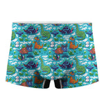 Xmas Dinosaur Pattern Print Men's Boxer Briefs