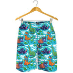 Xmas Dinosaur Pattern Print Men's Shorts
