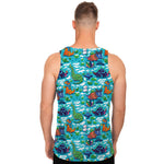 Xmas Dinosaur Pattern Print Men's Tank Top