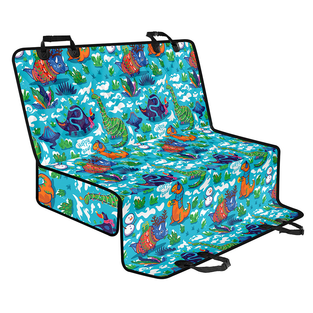 Xmas Dinosaur Pattern Print Pet Car Back Seat Cover