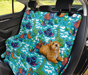 Xmas Dinosaur Pattern Print Pet Car Back Seat Cover