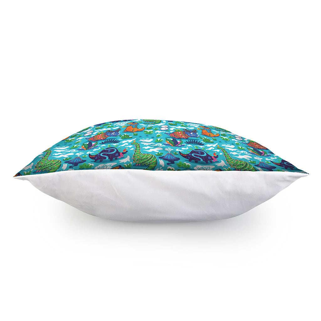 Xmas Dinosaur Pattern Print Pillow Cover