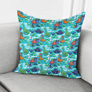Xmas Dinosaur Pattern Print Pillow Cover