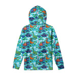 Xmas Dinosaur Pattern Print Pullover Hoodie