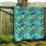 Xmas Dinosaur Pattern Print Quilt